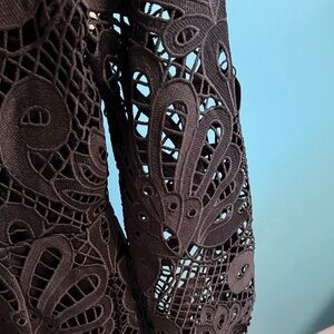 David's Bridal Black Lace Long Sleeve Dress